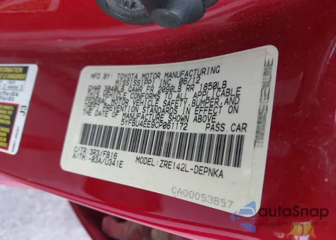 2012 Toyota Corolla Le z USA, uszkodzony, nr VIN 5YFBU4EE9CP061172